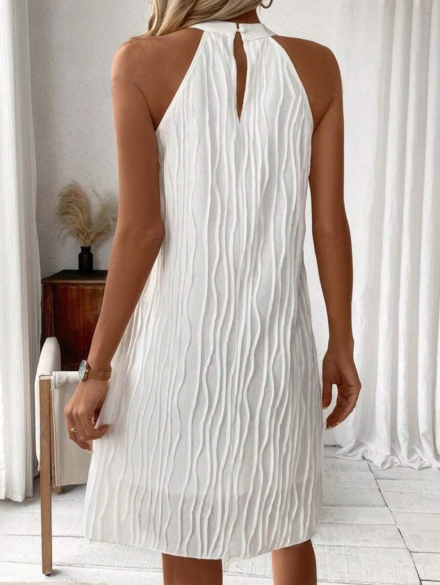 Plain Elegant Halter Loose Dress With No