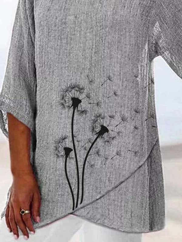 Printed Casual V Neck Top