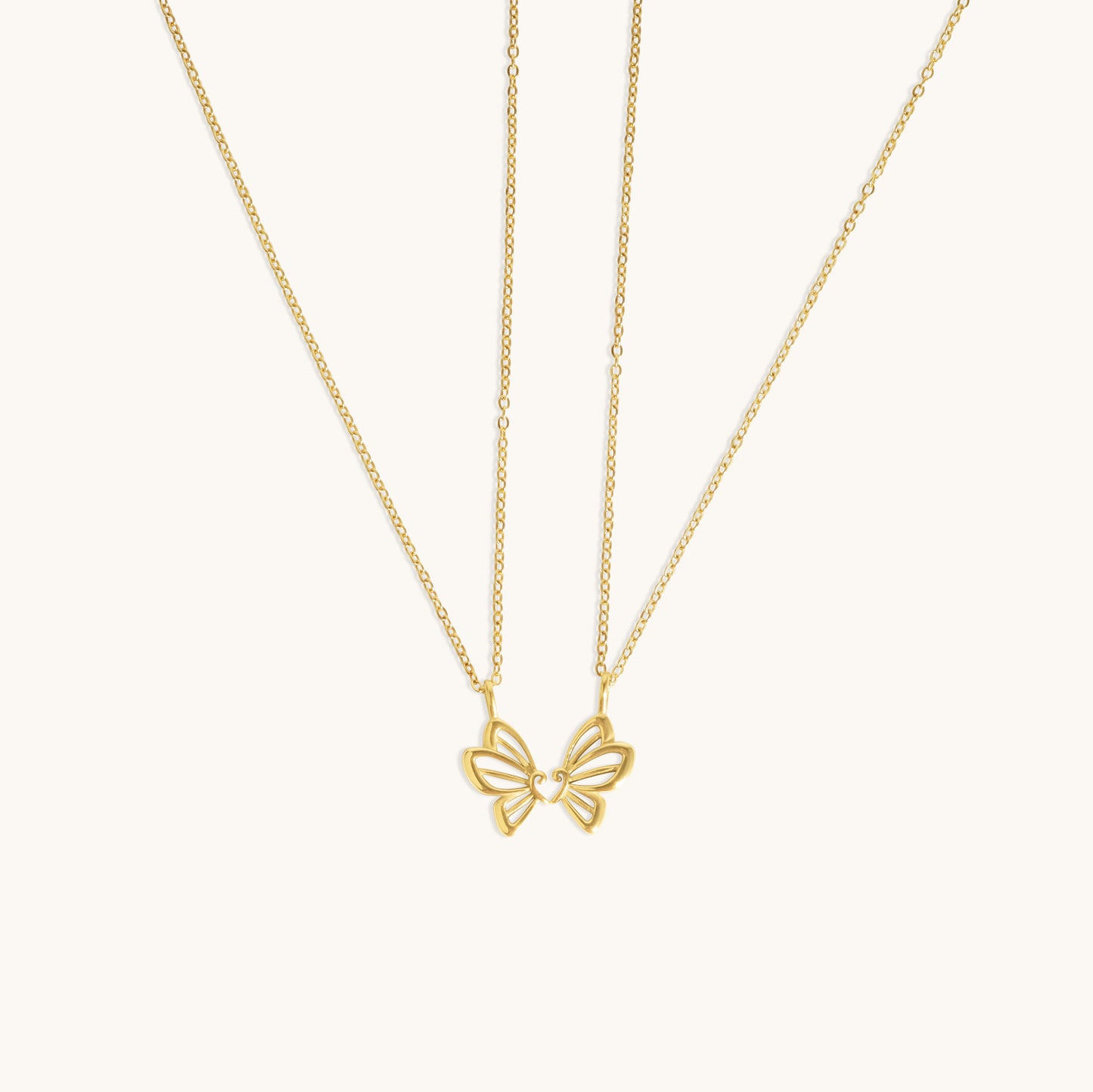 BFF Butterfly Necklace - 18K Gold Plated