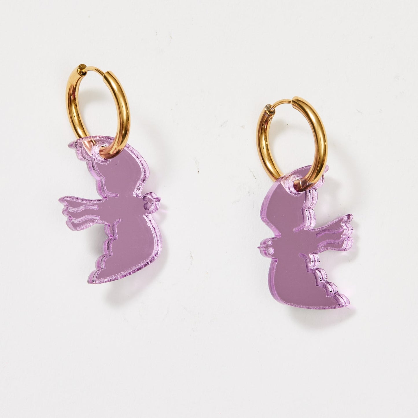 Mini Bird Earrings - Lilac