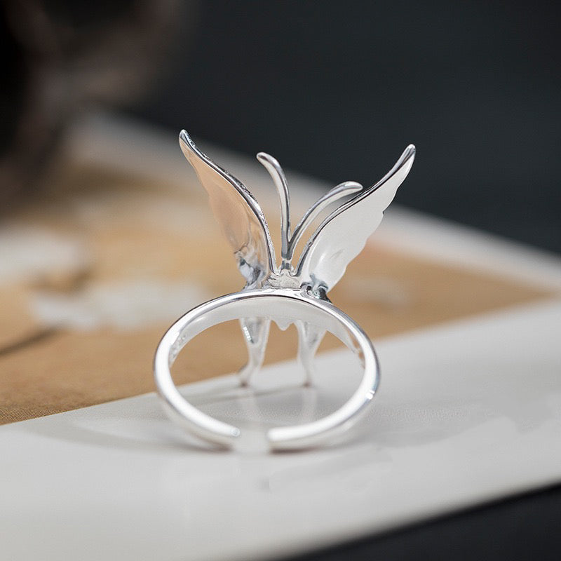Graceful Silver Butterfly Ring