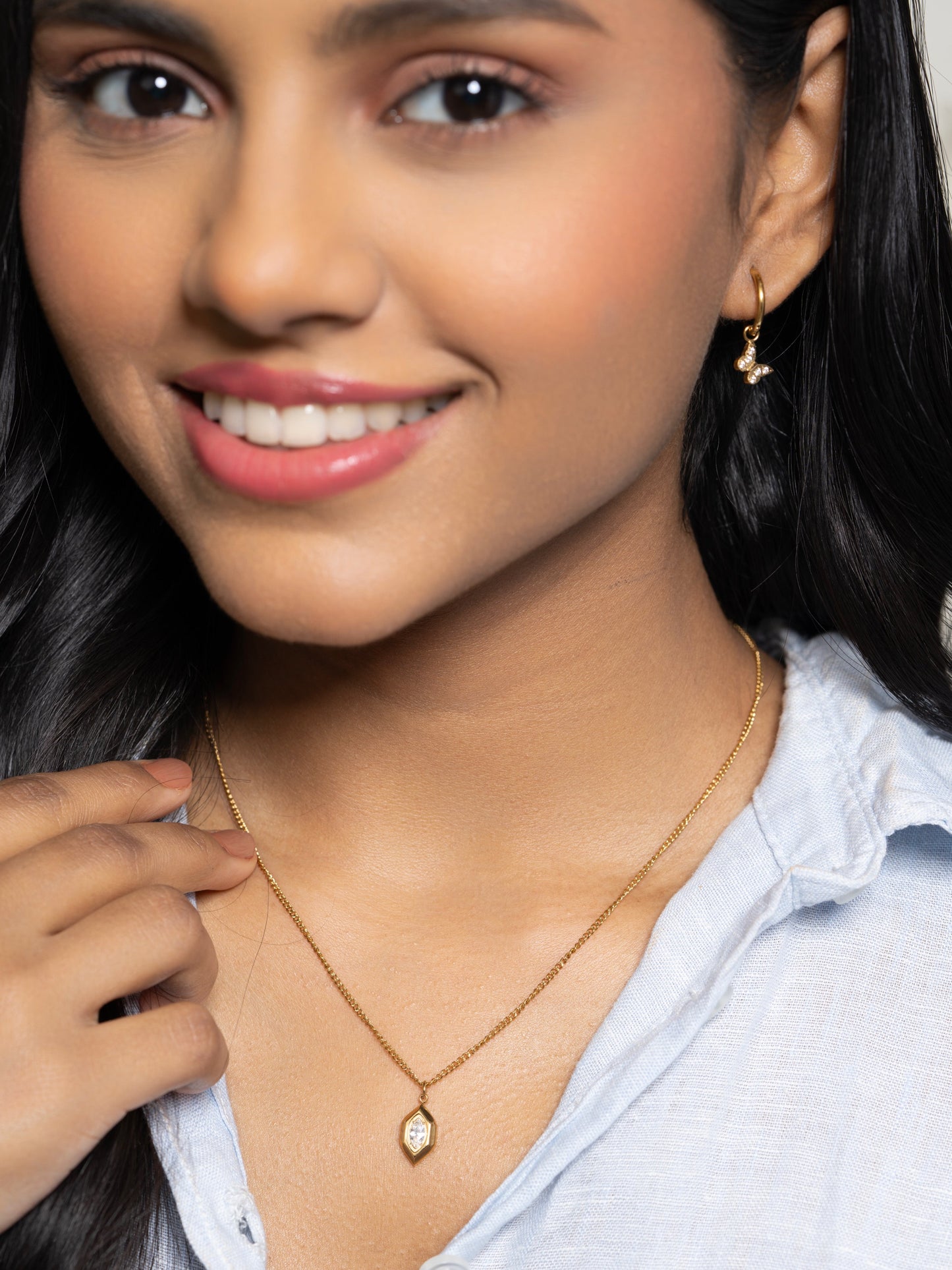 Hexagon Necklace- 18K Gold Plated