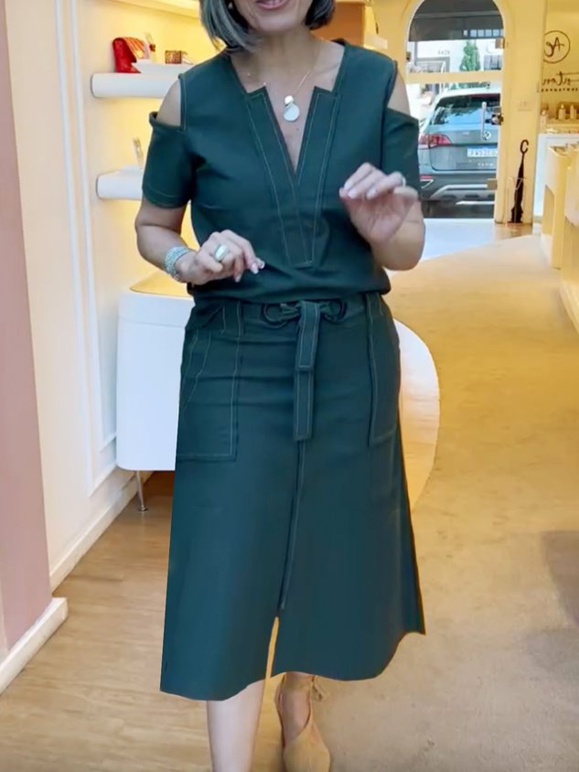 Plain Casual Regular Fit Regular Size Skirt