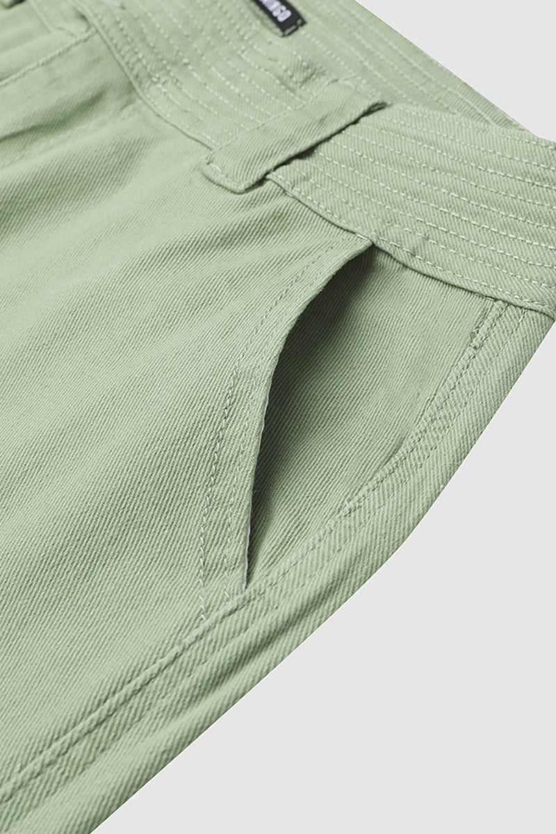 Low Waist Pocket Side Zip Decor Straight Cargo Pants