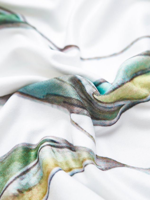 Print Lässig Karree-Ausschnitt Kurzarm Kleid