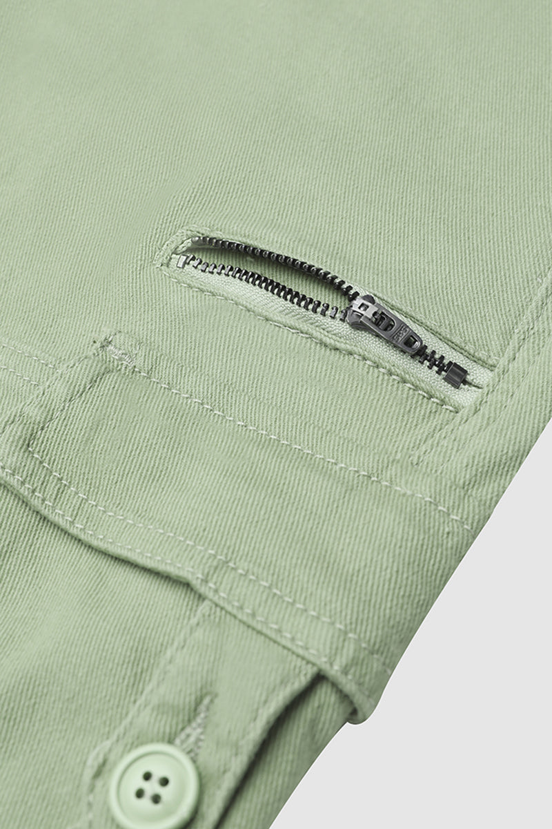 Low Waist Pocket Side Zip Decor Straight Cargo Pants