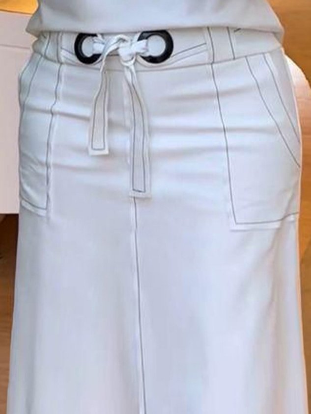 Plain Casual Regular Fit Regular Size Skirt