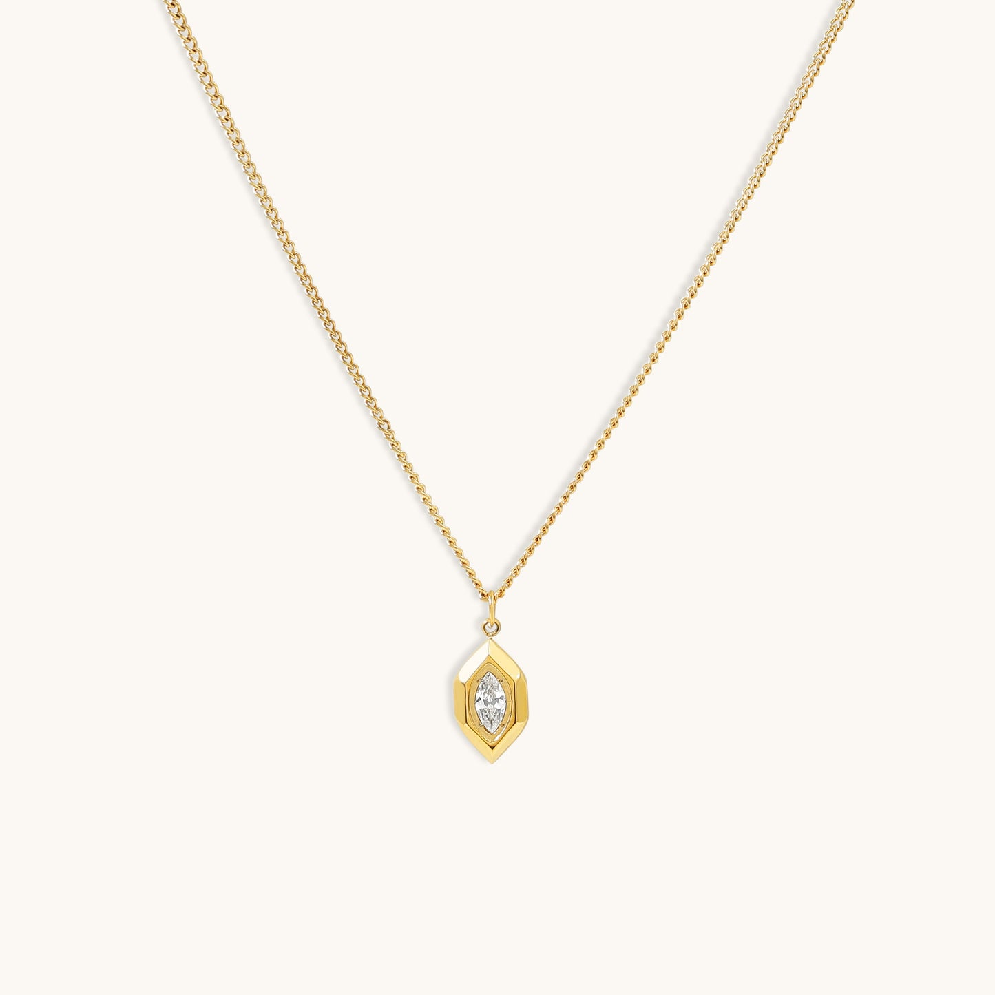 Hexagon Necklace- 18K Gold Plated