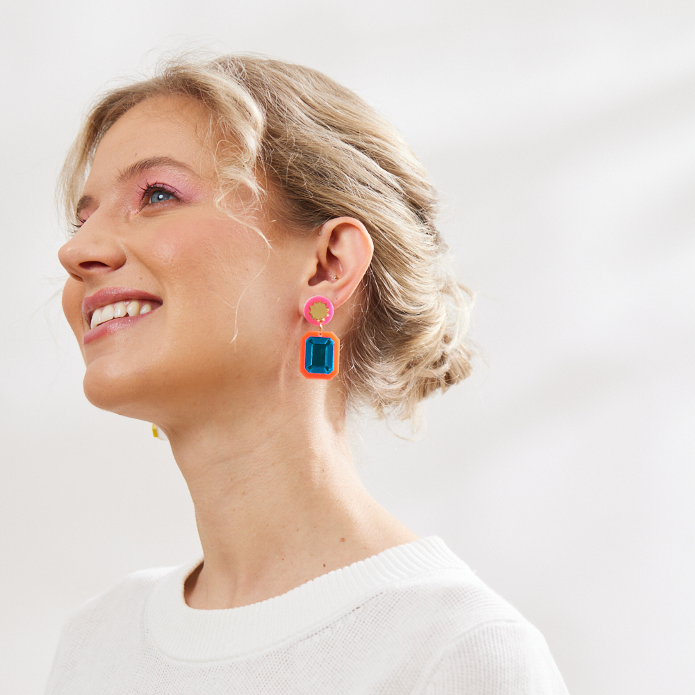 Brilliant Drop Earrings - Rainbow