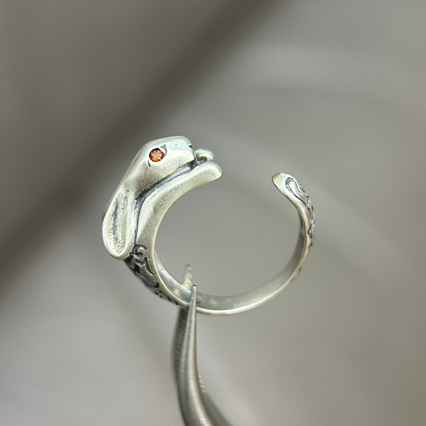 Moonlit Rabbit Ring: Grace in Every Leap