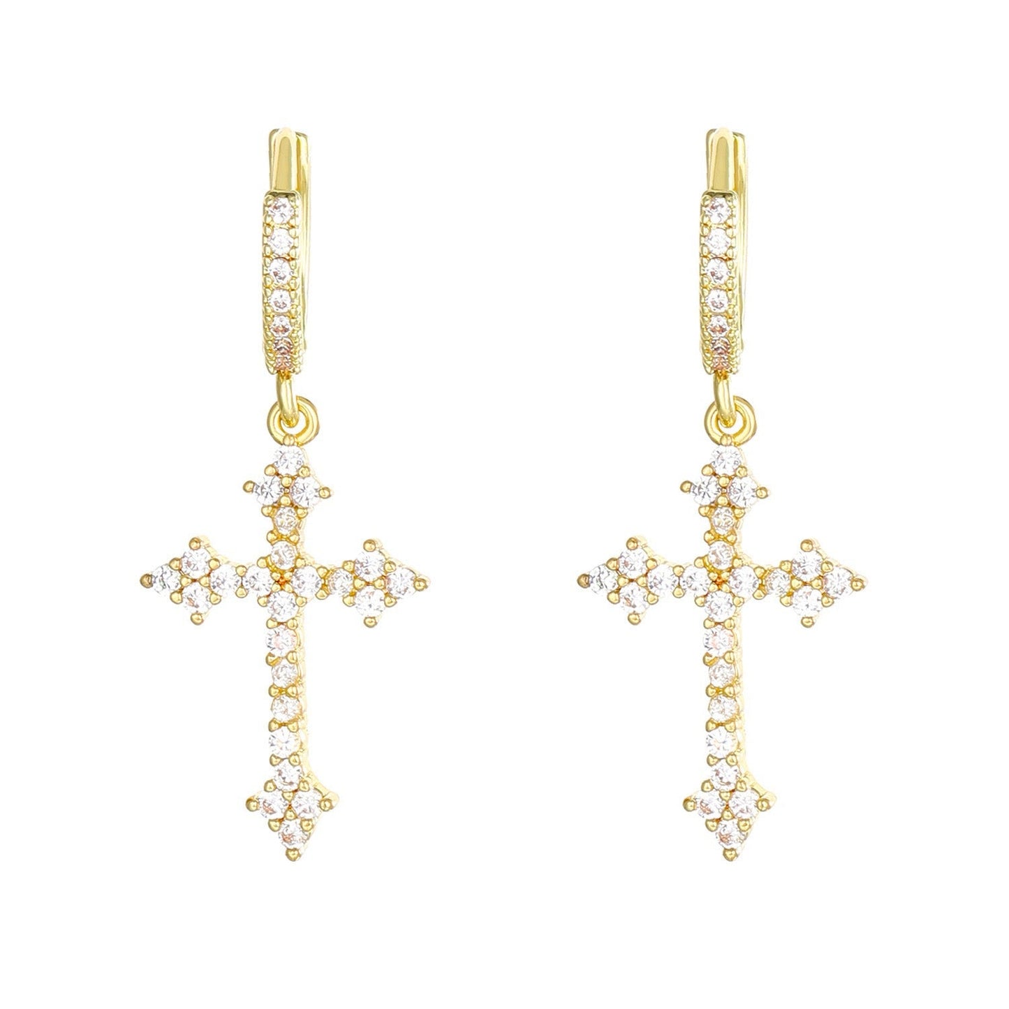 Diamond cross earrings