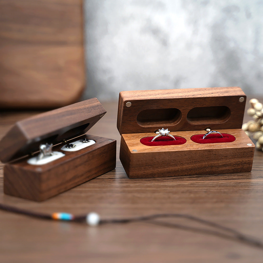 Engagement/Anniversary, Wedding Ceremony Ring Bearer Box for 3 Rings, Couples Newlyweds Valentine's Day Gift
