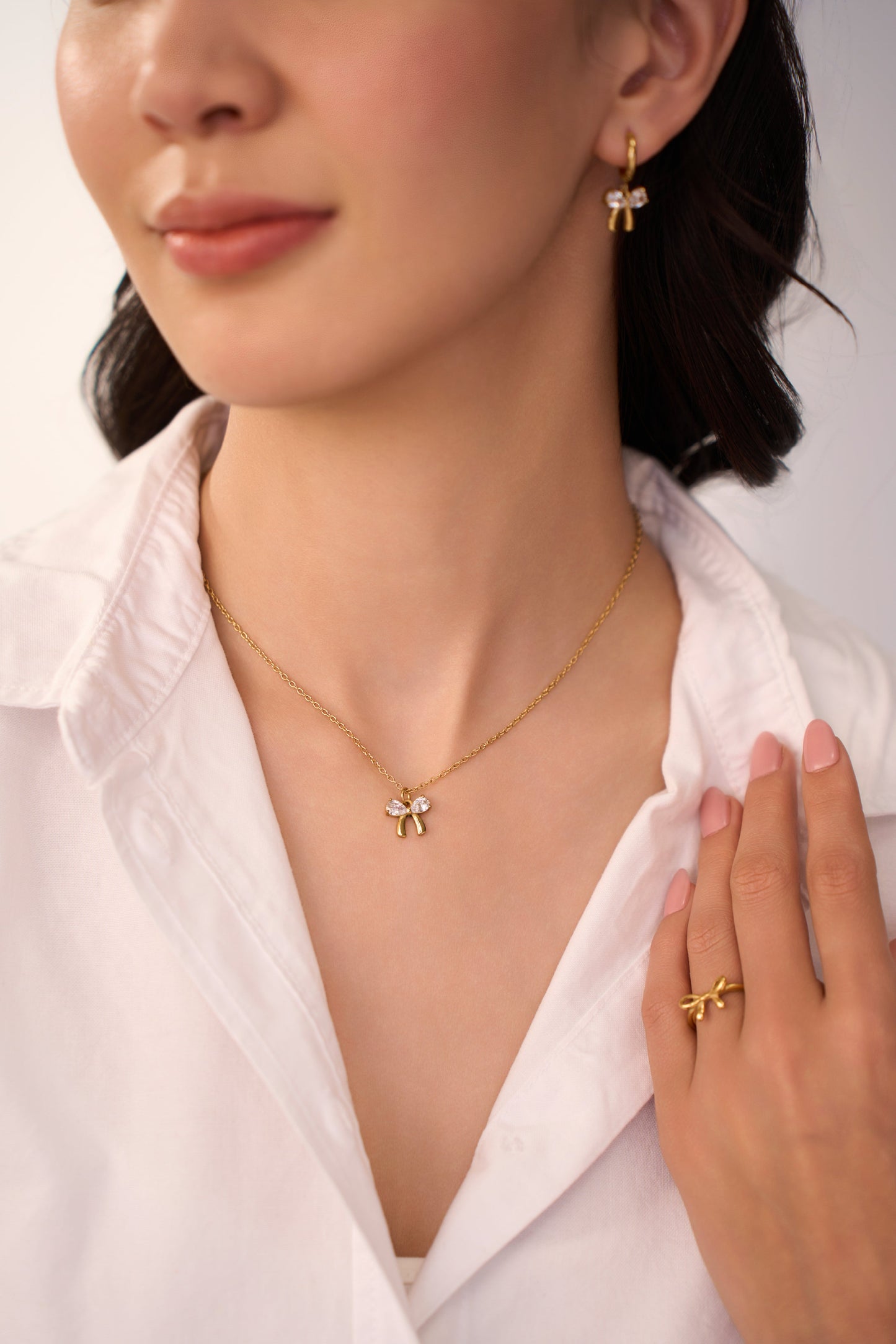 Bow Necklace - 18K Gold Plated
