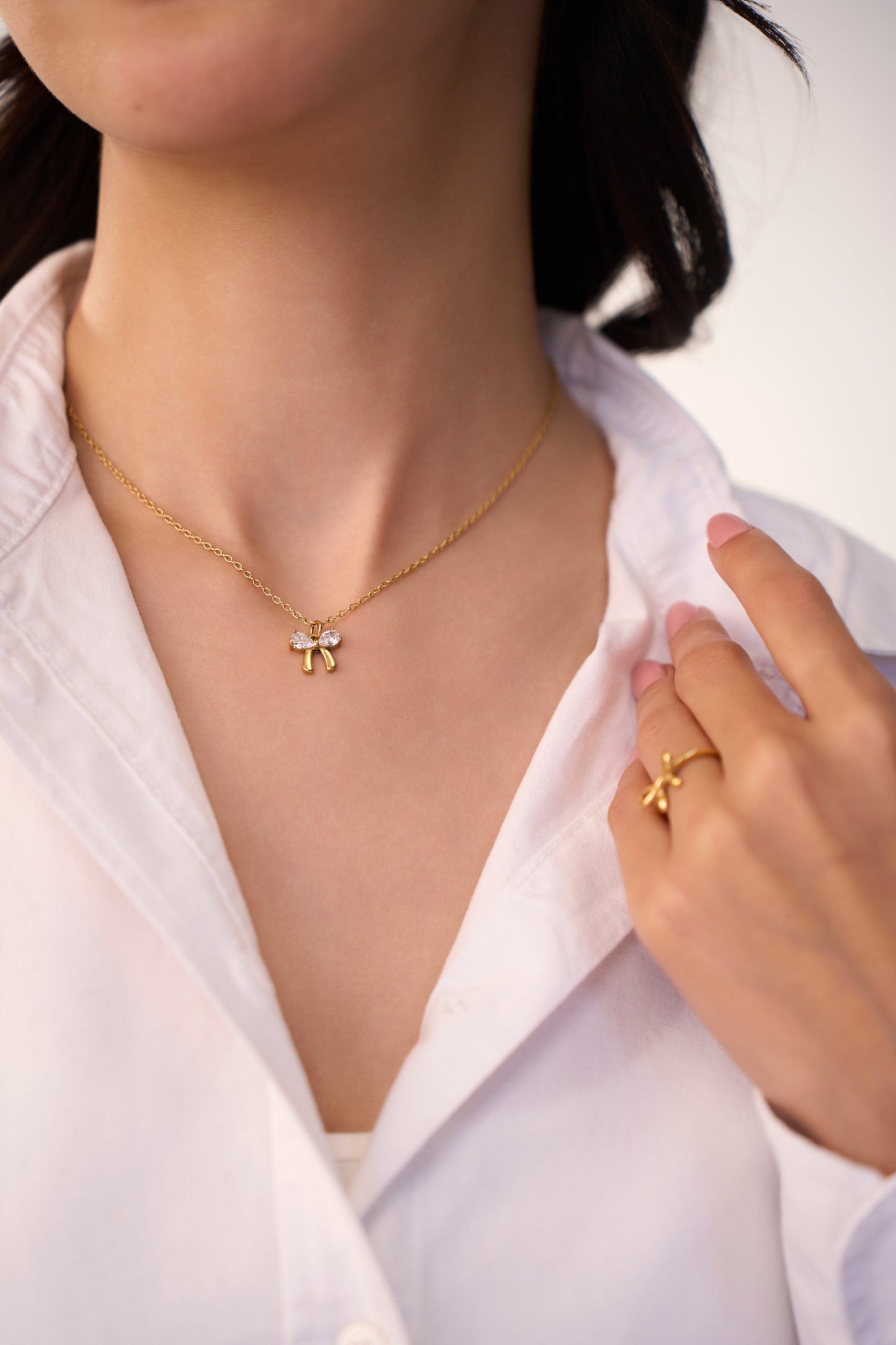 Bow Necklace - 18K Gold Plated