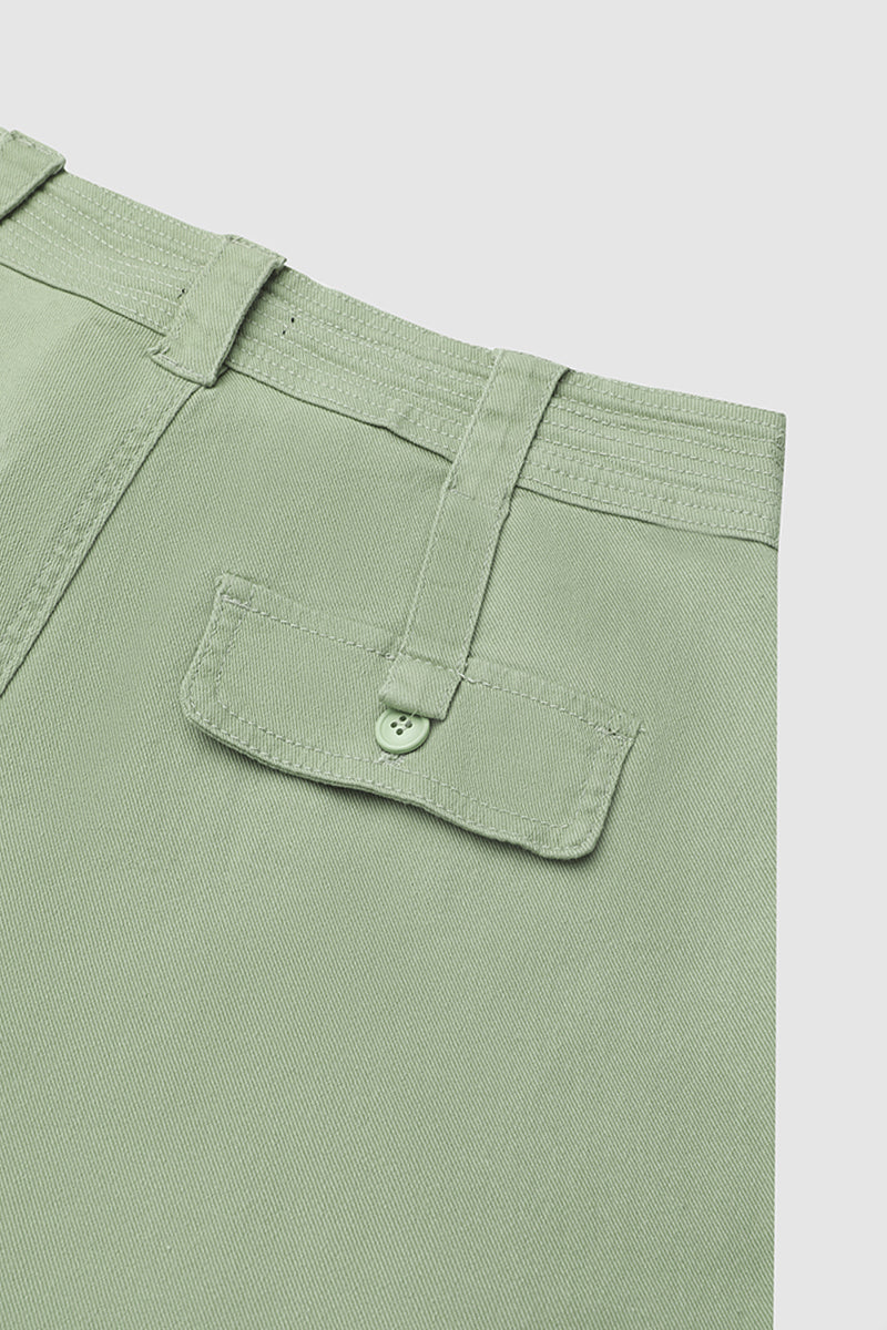 Low Waist Pocket Side Zip Decor Straight Cargo Pants