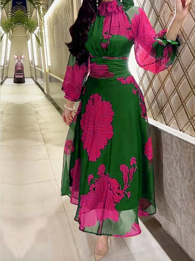 Elegant Floral A-line Skirt