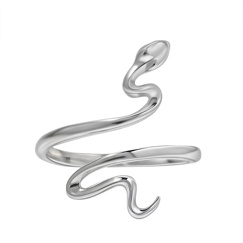 Stylish Sterling Silver Snake Ring