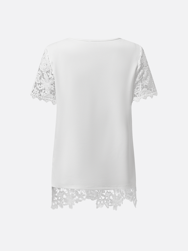 Lace Elegant Square Neck Blouse