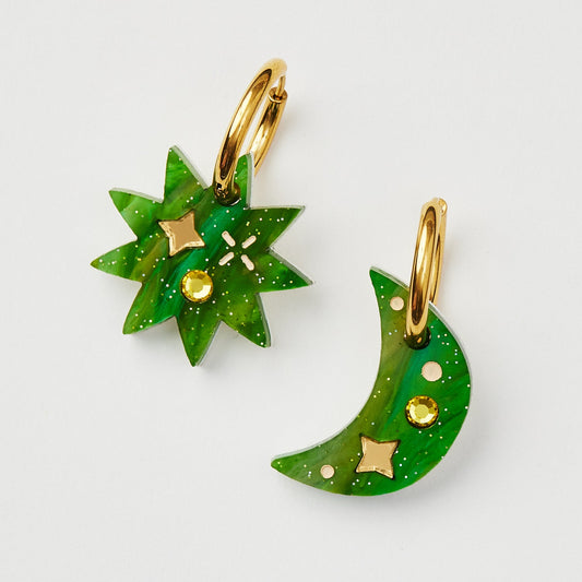 Day Night Earrings - Moss