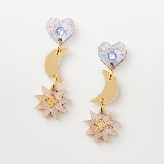 Mia Earrings - Gold / Grey