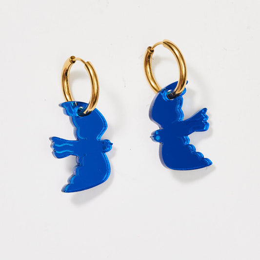 Mini Bird Earrings - Cobalt