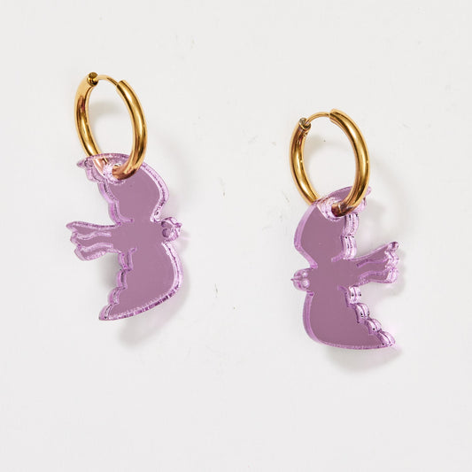 Mini Bird Earrings - Lilac