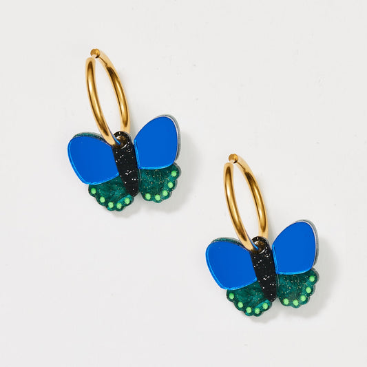 Butterfly Earrings - Cobalt