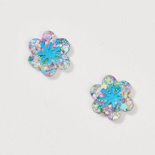 Aster Stud Earrings - Blue Mermaid