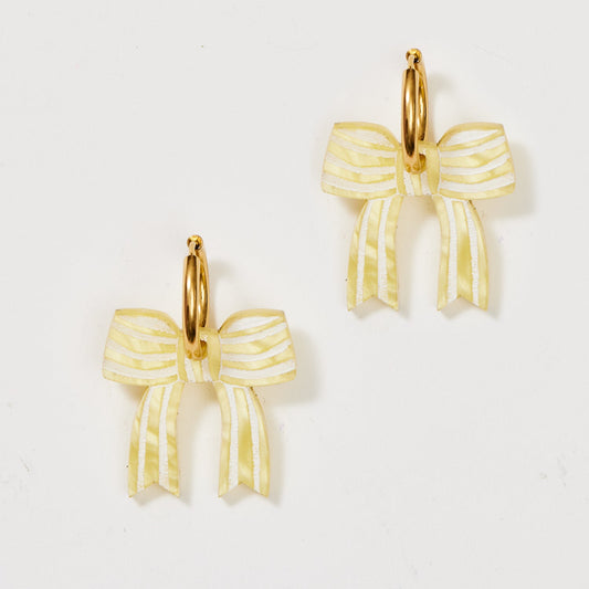 Bow Earrings - Butter Yellow