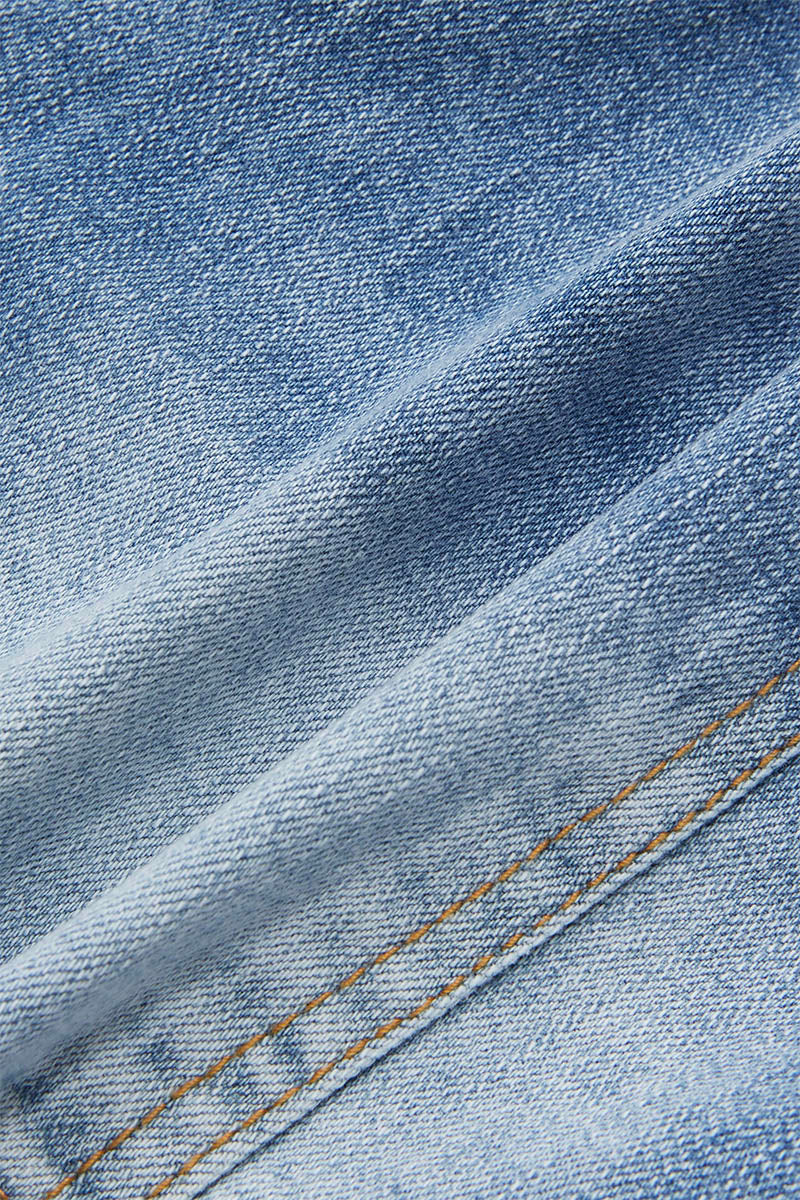 Raw Trim Ripped Dual Button High Waist Denim Shorts