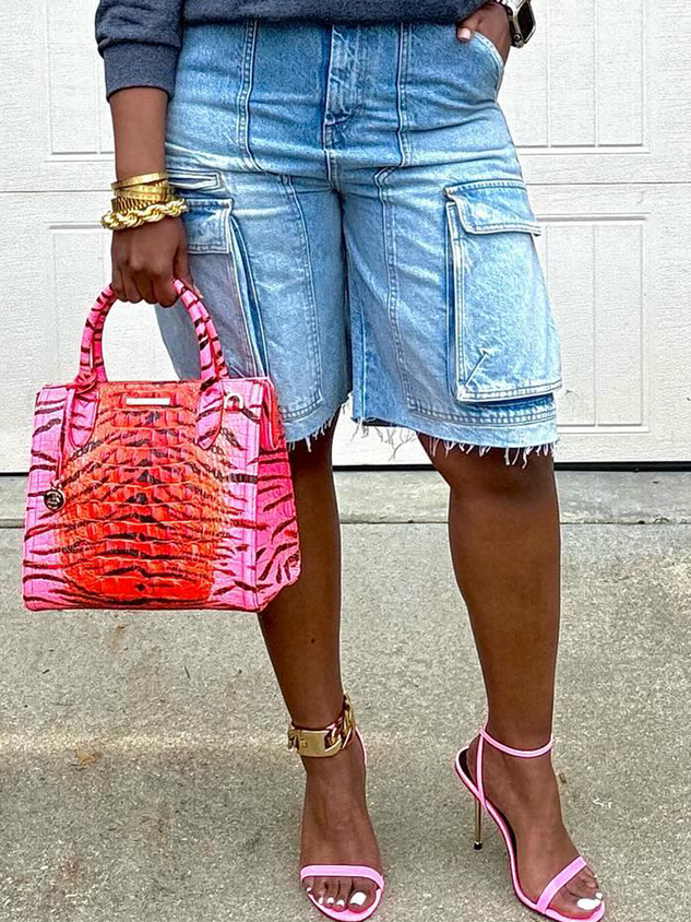 Micro-Elasticity Plain Urban Denim Shorts Straight pants