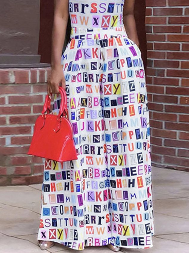 Daily Text Letters Urban Regular Fit Fashion Pants