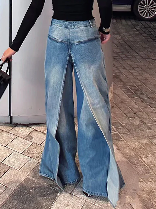 Urban Unique Design Wide Leg Jeans