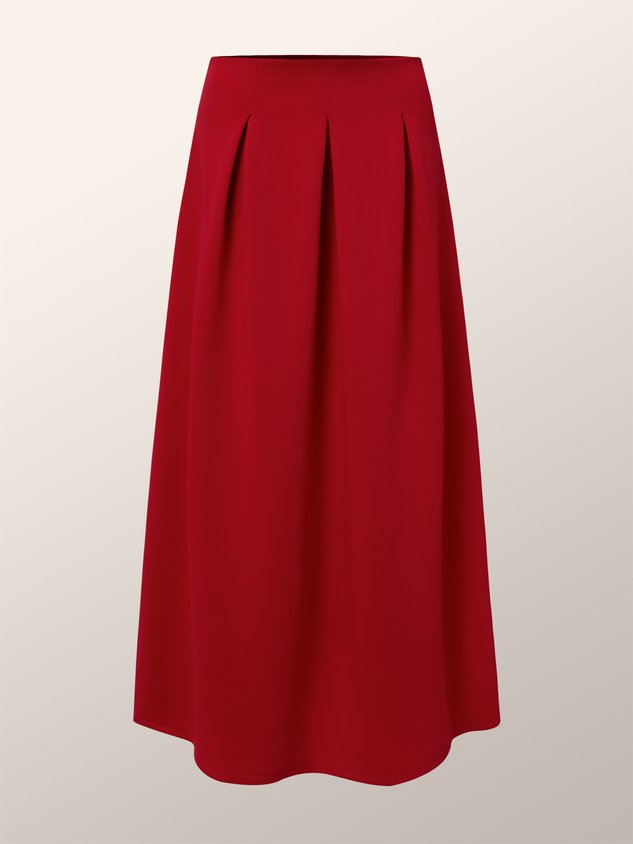 Plain Regular Fit Elegant High Waist Skirt