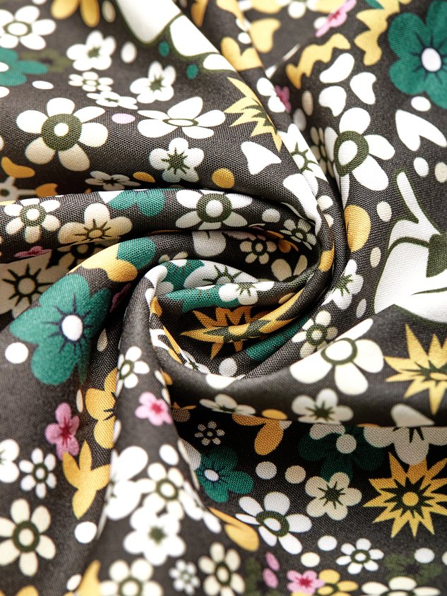 Lässig Kurzarm Gewebe Kleid