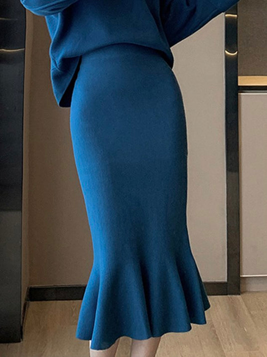 Acrylic Plain Elegant Regular Fit Skirt