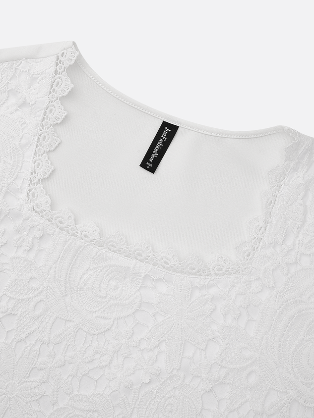 Lace Elegant Square Neck Blouse