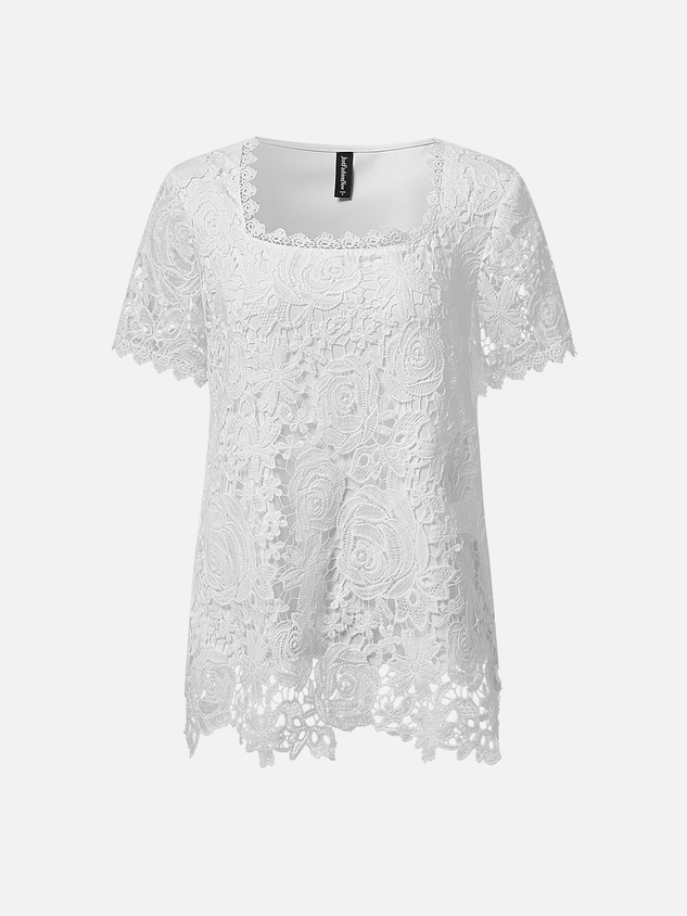 Lace Elegant Square Neck Blouse