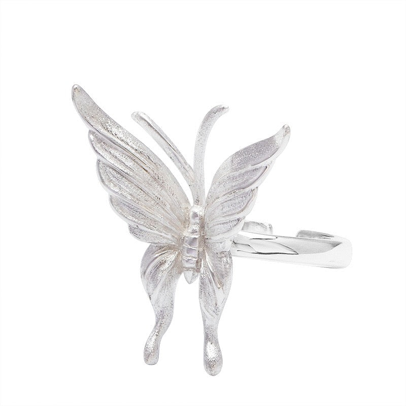 Graceful Silver Butterfly Ring