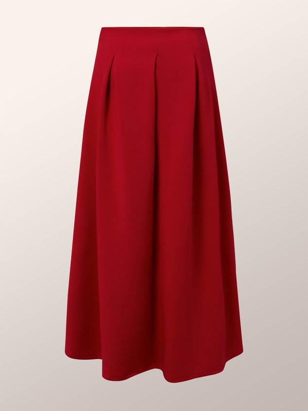 Plain Regular Fit Elegant High Waist Skirt