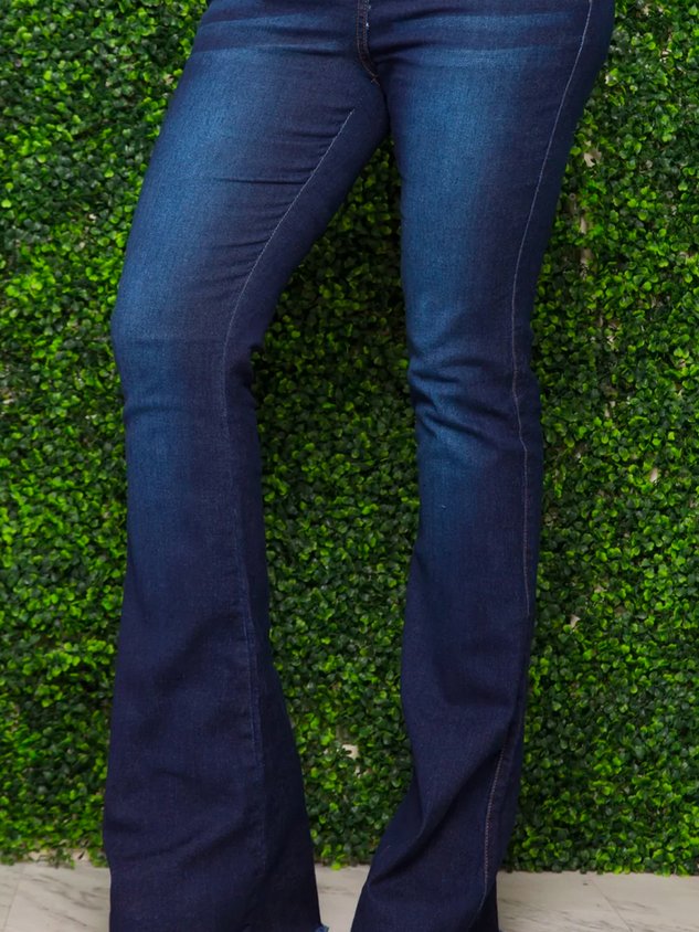 Denim Plain Casual Regular Fit Jeans