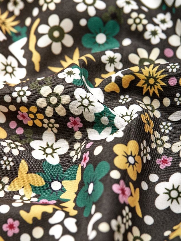 Lässig Kurzarm Gewebe Kleid