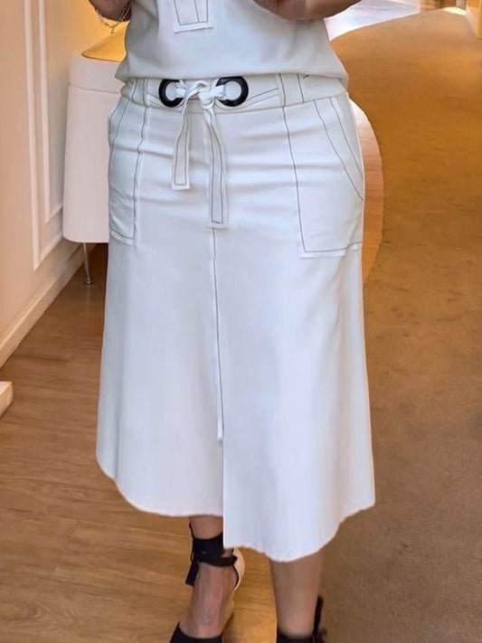Plain Casual Regular Fit Regular Size Skirt