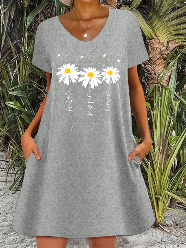 Damen Vertrauen hoffen Weit Gänseblümchen Freizeitkleid