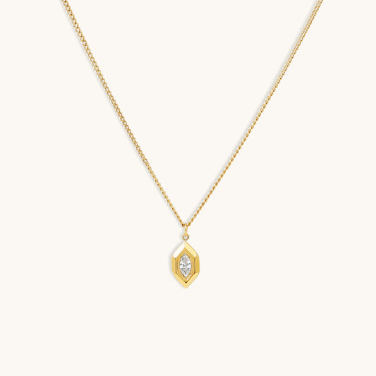 Hexagon Necklace- 18K Gold Plated
