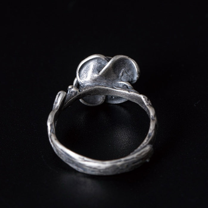 Vintage Style Silver Rose Ring