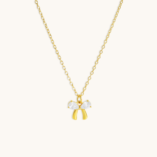 Bow Necklace  - 18K Gold Plated