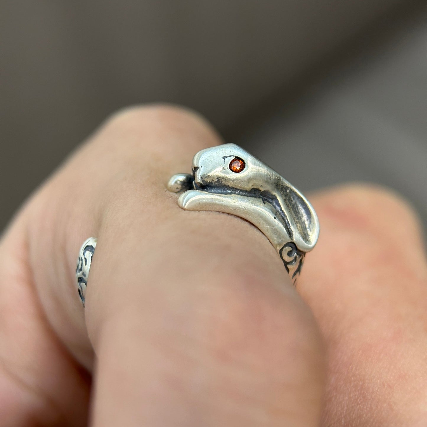 Moonlit Rabbit Ring: Grace in Every Leap