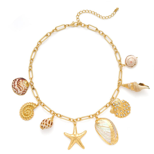 Sea shell conch shell starfish necklace