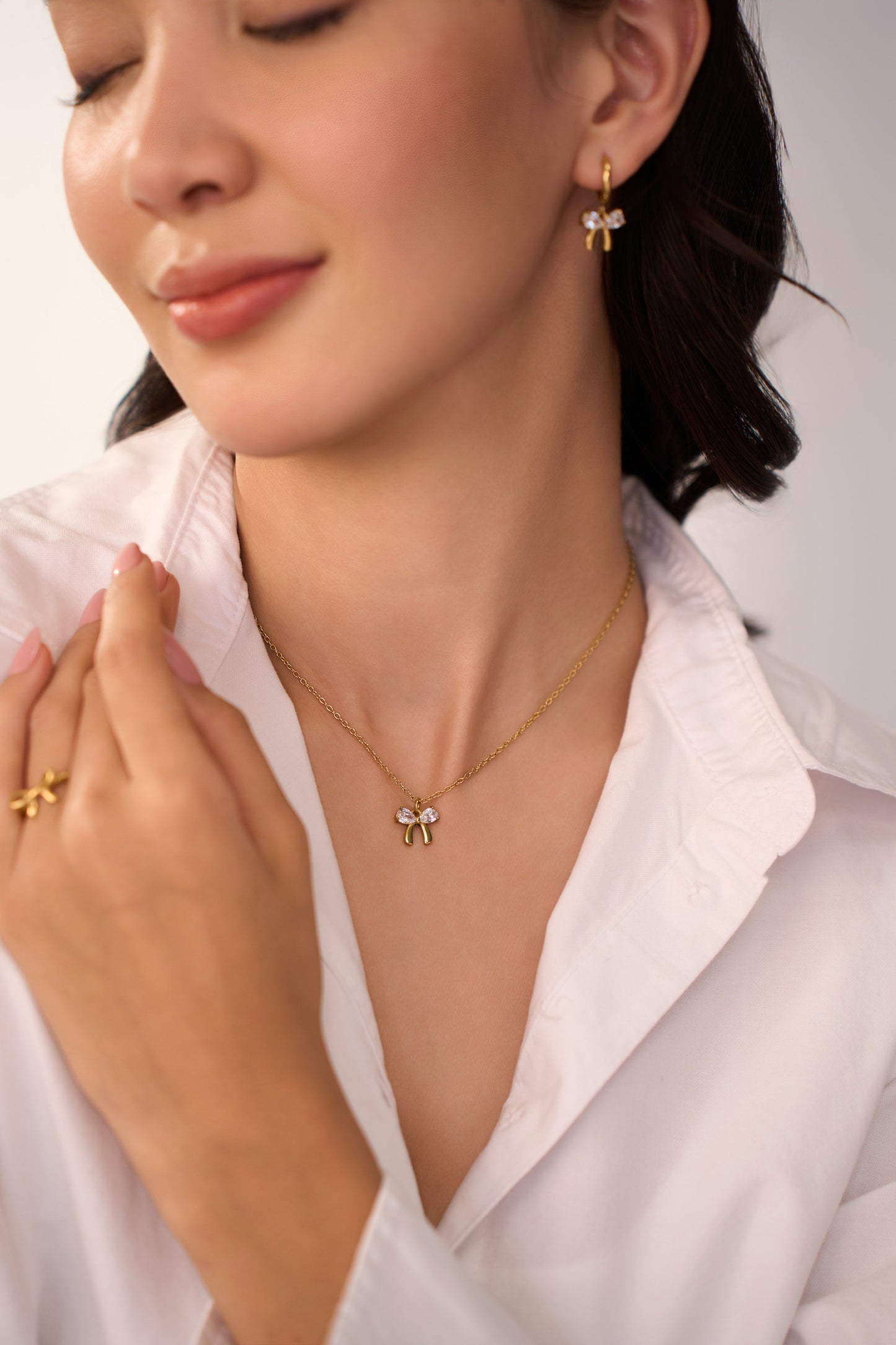Bow Necklace  - 18K Gold Plated